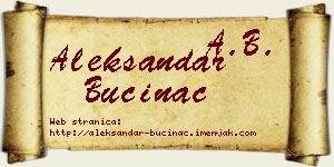 Aleksandar Bućinac vizit kartica